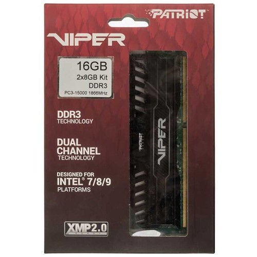 Модуль памяти Patriot DIMM DDR3 16Gb VIPER3 KIT (8GbX2) 1866MHz CL10 [PV316G186C0K] Black Mamba